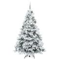 vidaXL Umelý vianočný stromček s 300 LED-i Biela 180 cm PE a PVC