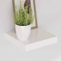 vidaXL Plávajúce nástenné police 2 ks, lesklé biele 23x23,5x3,8cm, MDF
