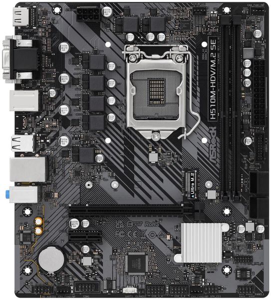 ASRock H510M-H2/M.2 SE / Intel H470 / LGA1200/ 2x DDR4  / M.2 / VGA / HDMI / mATX Základní deska, Intel H470, LGA1200, 2× DDR4 DIMM (max. 64GB), M.2, HDMI, DVI-D, VGA, mATX