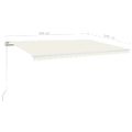 vidaXL Ručne zaťahovacia markíza s LED 500x300 cm krémová