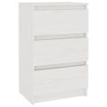 vidaXL Nočný stolík biely 40x29,5x64 cm borovicový masív