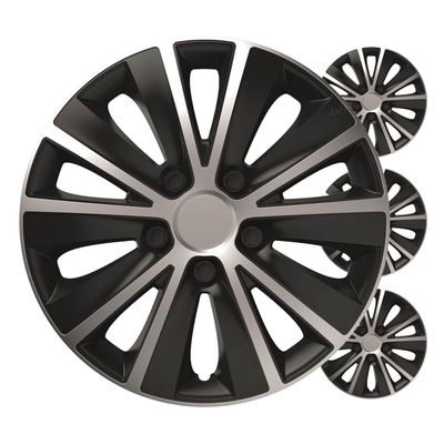 Poklice Rapide 14” čierno - strieborná sada 4ks COLOR BOX