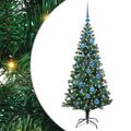 vidaXL Umelý predsvietený vianočný stromček Zelená 150 cm PVC a kov