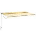 vidaXL Automaticky zaťahovacia markíza 600x350 cm žltá a biela