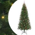 vidaXL Umelý vianočný stromček s 300 LED-i Zelená 210 cm PE a PVC