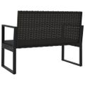 vidaXL Záhradná lavička s vankúšmi čierna 106 cm polyratan