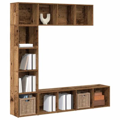VidaXL skrinky na knihy 3 ks Old Wood Engineered Wood