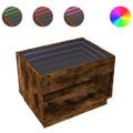 vidaXL Konferenčný stolík s nekonečnými LED dymový dub 70x50x50 cm