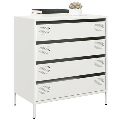 vidaXL Komoda biela 68x39x73,5 cm oceľ valcovaná za studena