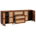 vidaXL Komoda set 3 ks 180 x 33 x 75 cm Masívne mango drevo Hnedá