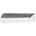 vidaXL Psí kennel 4 ks Strieborná 8 x 2 x 2 m Pozinkovaná oceľ