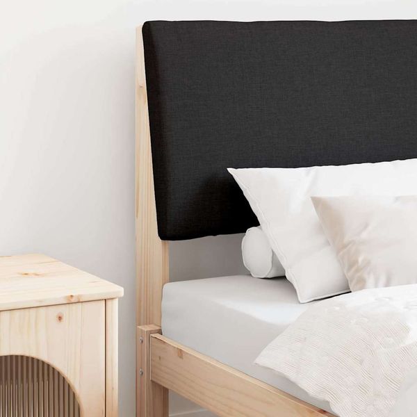 vidaXL Čalúnené čelo postele Čierna 80 cm Masívne borovicové drevo