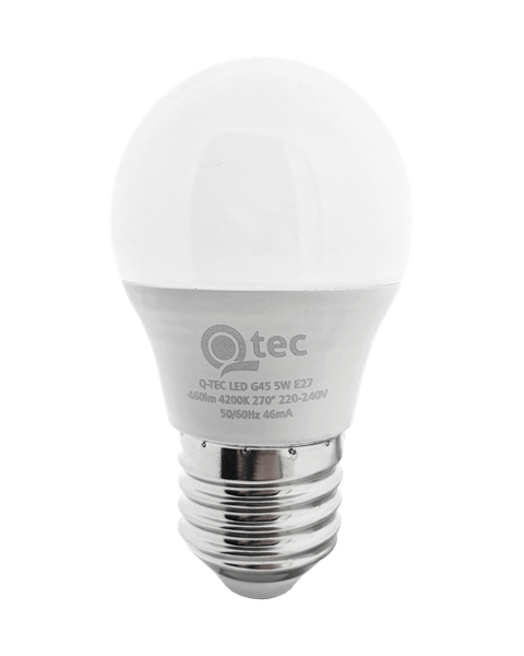 LED žiarovka Qtec 5W G45 E27 4200K