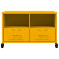 vidaXL TV skrinka horčicovožltá 68x39x43,5 cm oceľ