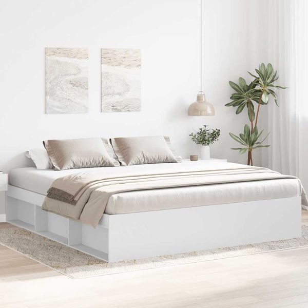 vidaXL Rám postele biely 180x200 cm Super King Size