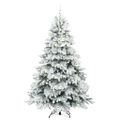 vidaXL Umelý vianočný stromček s 300 LED-i Biela 210 cm PE a PVC