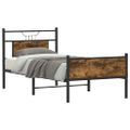 vidaXL Posteľný rám bez matraca dymový dub 80x200 cm kompozitné drevo