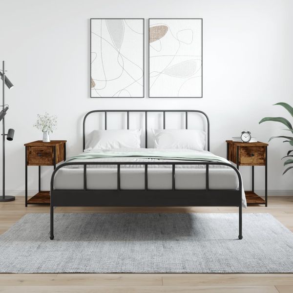 vidaXL Nočné stolíky 2 ks dymový dub 30x60x60 cm kompozitné drevo