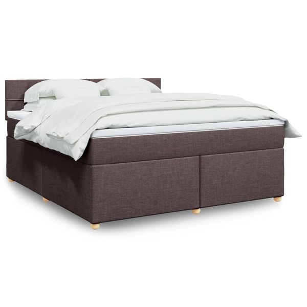 vidaXL Boxspring posteľ s matracom tmavohnedá 180x200 cm látka
