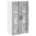 vidaXL Nástenný sklenený kabinet PORTO Sivý Sonoma 60 x 31 x 100 cm