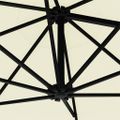 vidaXL Nástenný záhradný slnečník s LED 300 cm, pieskový