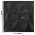 vidaXL Nástenné panely 24 ks 50 x 50 cm Diamond Čierny XPS Pena