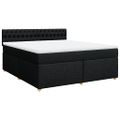 vidaXL Posteľný rám boxspring s matracom čierny 180x200 cm látka