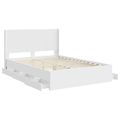 vidaXL Posteľový rám s úložným priestorom a čelom Biela 150 x 200 cm