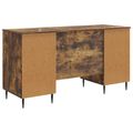 vidaXL Stôl s poličkou Dymový dub 142,5 x 50 x 75 cm Kompozitné drevo
