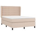 vidaXL Boxspring posteľ s matracom kapučínová 140x200 cm umelá koža