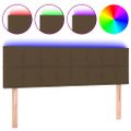 vidaXL Čelo postele s LED tmavohendé 144x5x78/88 cm látka