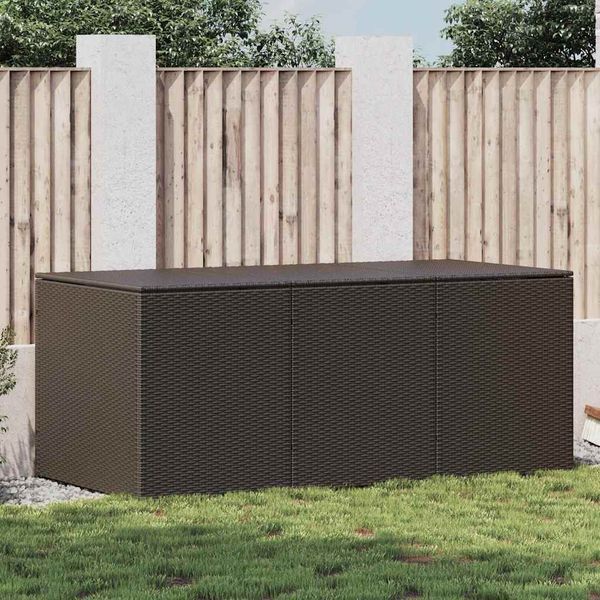 vidaXL Záhradný úložný box hnedý 180x90x70 cm polyratanový