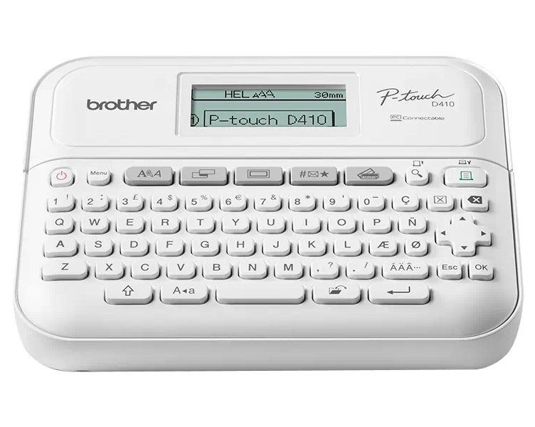 PT-D410VPYJ1 Tlačiareň samolepivých štítkov, 18mm, LCD, USB, batériový prevádzka, kufr