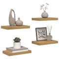 vidaXL Stenná polica Nástenná montáž 4 ks Hnedá 40 x 23,5 x 3,8 cm