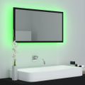 vidaXL Kúpeľňové LED zrkadlo čierne 80x8,5x37 cm akryl