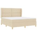 vidaXL Posteľ s pružinovým rámom Krémová 200 x 180 cm látka