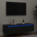 vidaXL TV skrinka s LED svetlami čierna 100X35,5x25 cm