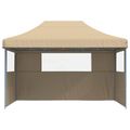 vidaXL Párty stan 279 x 410 x 315 cm Béžová Oxfordská látka