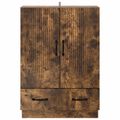 vidaXL Servírovacia skriňa so zásuvkou Dymový dub 66 x 34,5 x 92 cm