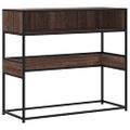 vidaXL Konzolový stolík hnedý dub 90x35x80 cm kompozitné drevo
