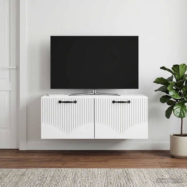 vidaXL Nástenná TV skrinka Biela 78,5 x 41 x 30 cm Kompozitné drevo