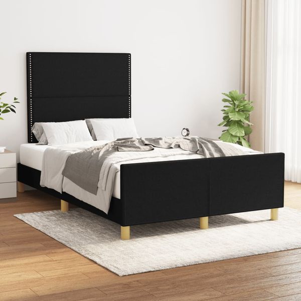 vidaXL Posteľ bez matraca čierna 120x190 cm látka