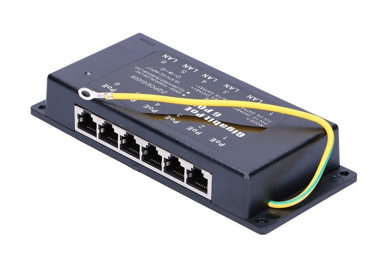 MHPower POE-PAN6-GB Gigabitový stienený 6-portový pasívny POE panel