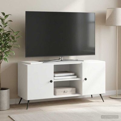 vidaXL TV skrinka Biela 102 x 34,5 x 50 cm Kompozitné drevo