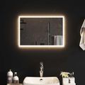 vidaXL Zrkadlo do kúpeľne s LED Priehľadná 60 x 40 cm tvrdené sklo