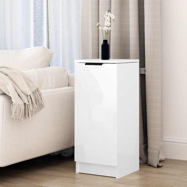 vidaXL Komoda lesklá biela 30x30x70 cm spracované drevo