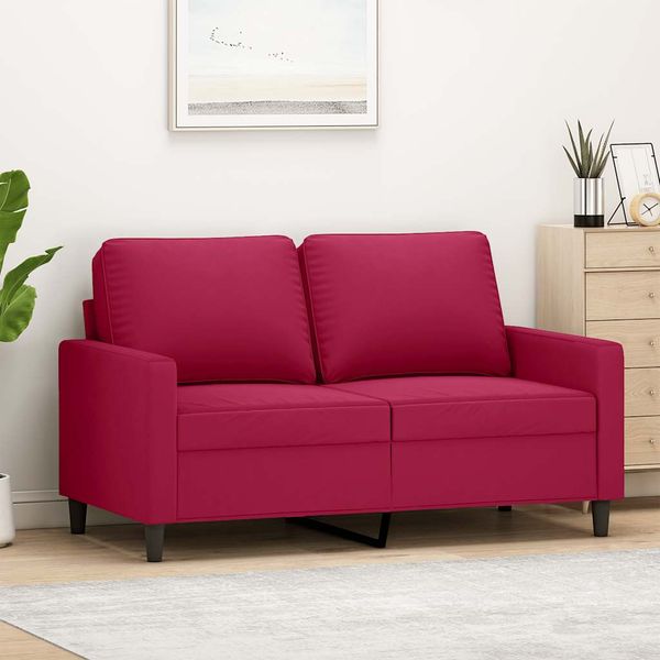 vidaXL 2-miestna pohovka vínovo-červená 120 cm zamat