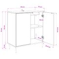 vidaXL Servírovacia skriňa BREMEN Čierny dub 69 x 33 x 76 cm