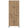 vidaXL Highboard Remeselný dub 69,5 x 34 x 180 cm Kompozitné drevo
