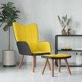 vidaXL Relaxačné kreslo s podnožkou horčicovo-žlté zamat a PVC